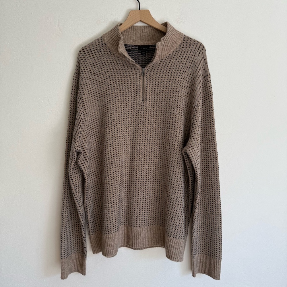 New J. CREW Merino Wool Quarter Zip Pullover Sweater